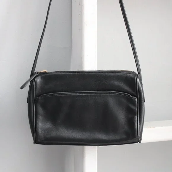 Coach Vintage 80's Black Crossbody Shoulder Crossbody Bag NO 0358-047 - Picture 5 of 7